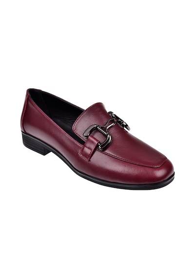Beety Hakiki Deri Tokalı Makosen Kadın Ayakkabı Bee-12006 Bordo Bordo
