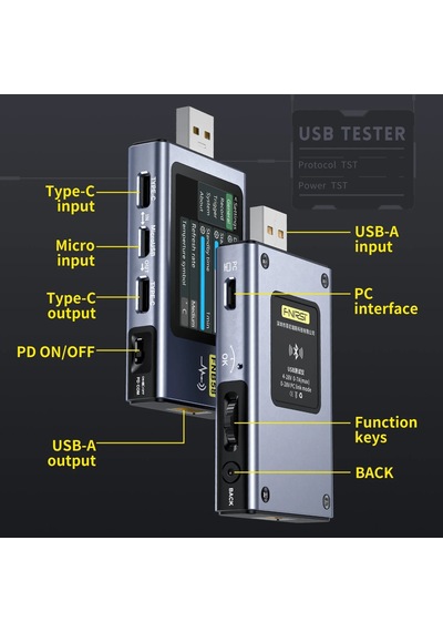 Ambition Fnırsı-fnb58 Usb Test Voltmetre Ampermetre Type-c Hızlı