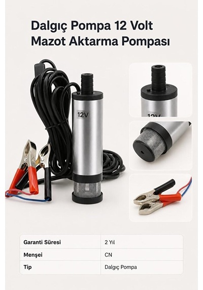 Dalgıç Pompa 12 Volt Mazot Aktarma Pompası