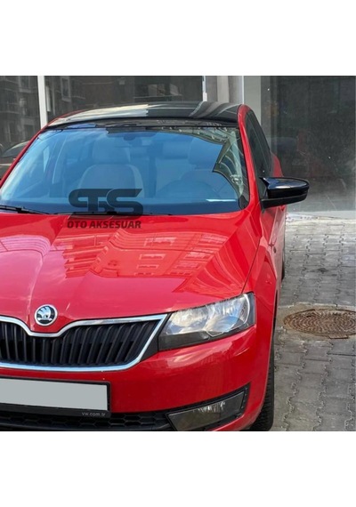 Skoda Rapid 2015-2017 Uyumlu Batman Yarasa Ayna Kapağı Piano Black Abs Plastikk