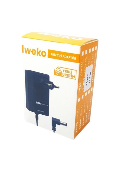 Weko 24volt 1amper Plastik Kasa Priz Tipi Adaptör 5.5x2.5mm Uçlu 1 Adet