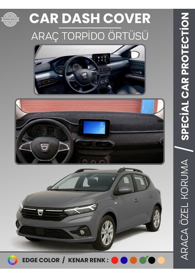 Dacıa Sandero 2021+ Ekranlı Model Torpido Örtüsü Torpido Koruma Çatlamayı Engeller Tam Uyum - 530 Stiloto