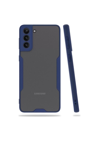 Samsung Uyumlu Galaxy S21 Plus Kılıf Platin Silikon - Lacivert Diğer