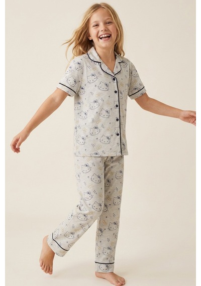 Siyah İnci Hello Kitty Lisanslı %100 Pamuk Pembe Çok Renkli Düğmeli Biyeli Pijama Takım 26120451 Gri Lacivert Siyah İnci Hello Kitty Lisanslı %100 Pamuk Pembe Çok Renkli Düğmeli Biyeli Pijama Takım 26120451 Gri Lacivert