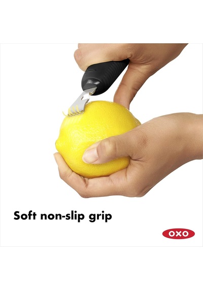 Oxo - Good Grips Soyma Bıçaklı Limon Rendesi Ve Limon Kabuğu Soyma Aleti, Siyah Diğer