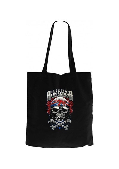 Asking Alexandria Skull Siyah Kanvas Bez Çanta Siyah