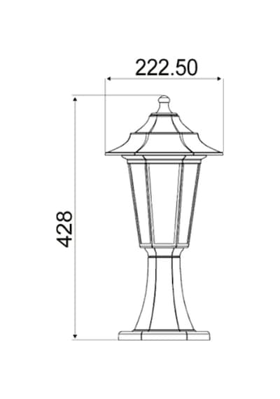 Horoz Begonya - 1 Set Üstü Bahçe Armatürü ( Siyah )