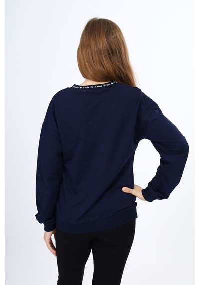 Toontoy Kız Çocuk Okul Baskılı Sweatshirt Lacivert Toontoy Kız Çocuk Okul Baskılı Sweatshirt Lacivert