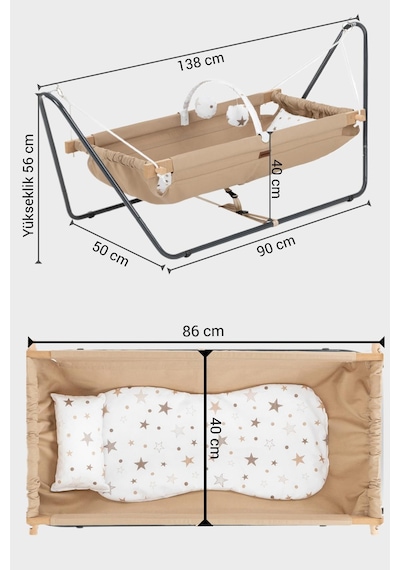 Wellgro Cozy Nest Hamak Beşik Kahve, Anne Yanı Bebek Hamağı