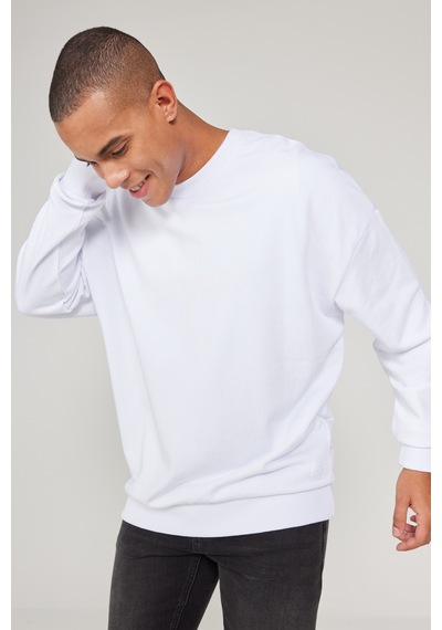 AC&Co / Altınyıldız Classics Erkek Beyaz Standart Fit Normal Kesim İçi Polarlı Bisiklet Yaka Sweatshirt Beyaz AC&Co / Altınyıldız Classics Erkek Beyaz Standart Fit Normal Kesim İçi Polarlı Bisiklet Yaka Sweatshirt Beyaz
