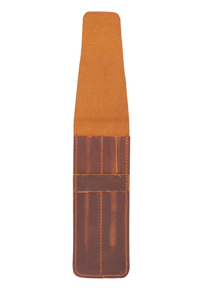 Bloompenpouch Çift Kalemlik Saddle Brown Deri Kılıf Kahverengi