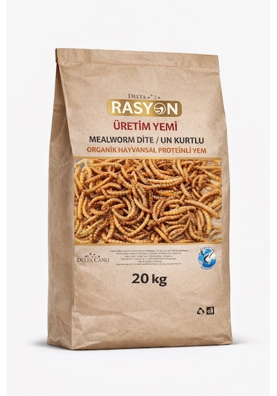 Un Kurtlu Organik Hayvansal Proteinli Üretim Yemi Küçük Taneli - 20 Kg