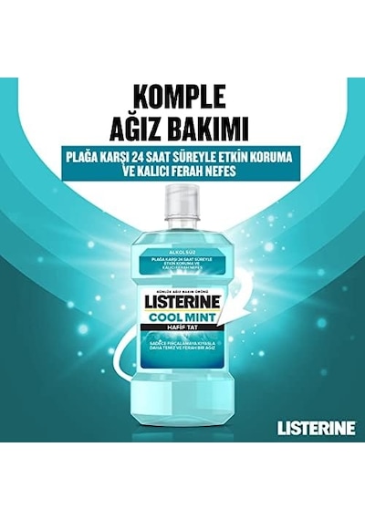 Cool Mint, Günlük Ağız Bakım Ürünü, Hafif Tat, Sıfır Alkol, Nane Aromalı, 250ml