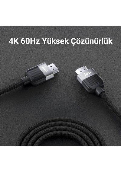 Juo 4k 60hz 18gbps Hdr Arc Hdcp Destekli Hdmı 2.0 Örgülü Kablo 2 Metre