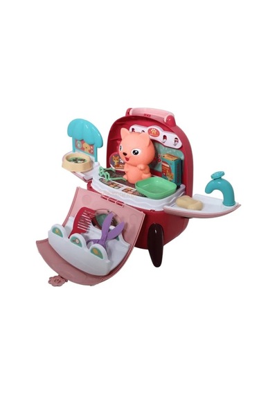 Sırt Çantalı Pets House İkili Set - Pembe