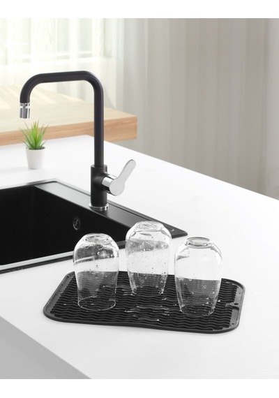 Bulaşıklık Mutfak Tezgahı Çok Amaçlı Mat Bulaşık Matı Kurutma Matı Antrasit 36 Cm X 28 Cm Belirtilme Diğer