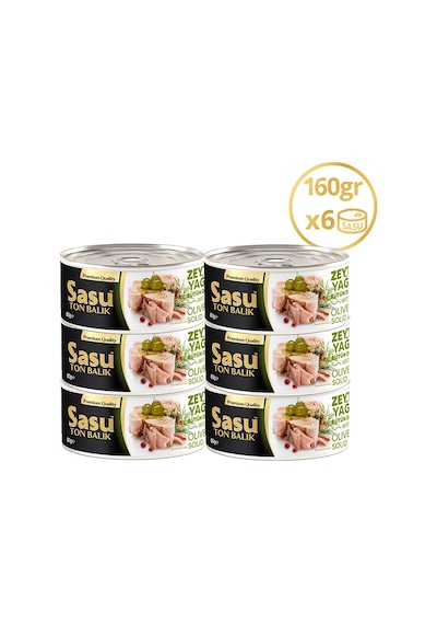 Sasu Zeytinyağlı Ton Balığı Bütün Dilim 6 x 160 G