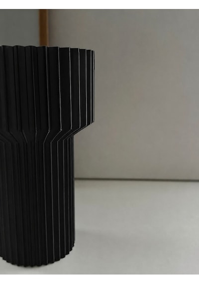 3d Baskı Modern Dekoratif Çiçek Vazosu - Minimal Silindir Tasarımlı Masaüstü Vazo, Ev Ve Ofis Dekoru-siyah Diğer