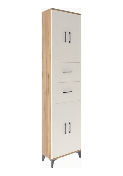 Arges Dolap 5 Raflı 2 Çekmeceli 4 Kapaklı 60x30x243 Çam-aytaşı Çam