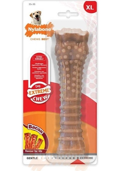 Nylabone Ec Domuz Pastırması Aromalı Köpek Çiğneme Kemiği XL