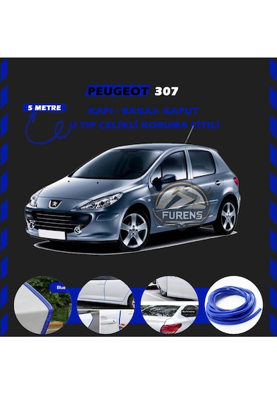 Peugeot 307 Oto Araç Kapı Koruma Fitili 5metre Parlak Mavi Renk