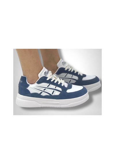 Etayger 3128 İndigo Mavi Gerçek Deri Ultra Hafif Kaymaz Rahat Günlük Sneaker Ayakkabı