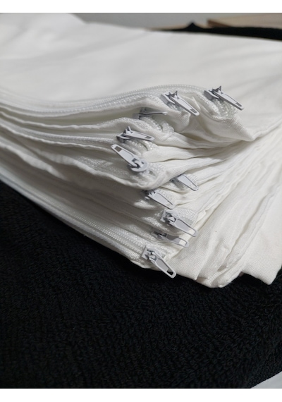 10'lu Pamuklu Beyaz Fermuarlı 50x70 Cm Iç Yastık Kılıfı 10 Adet