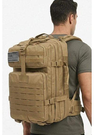 Single Sword 50l Taktik Sırt Çantası Su Geçirmez Askeri Outdoor Kamp Dağcı Çanta Bej