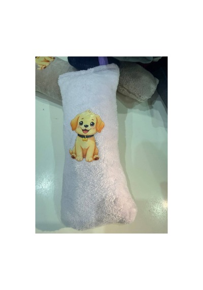 Kedi Köpek Oyuncağı Peluş Köpek Baskılı, Yumuşak Kumaşlı Hışırtılı Oyuncak Ekru - 937533434