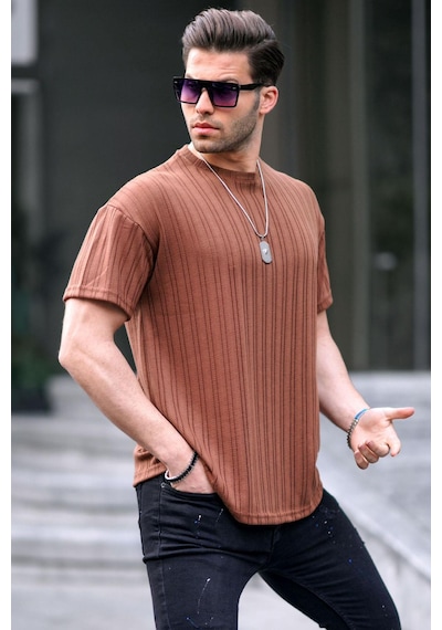 Madmext Kahverengi Oversize Bisiklet Yaka Erkek Tişört 6179-kahverengi Kahverengi Madmext Kahverengi Oversize Bisiklet Yaka Erkek Tişört 6179-kahverengi Kahverengi
