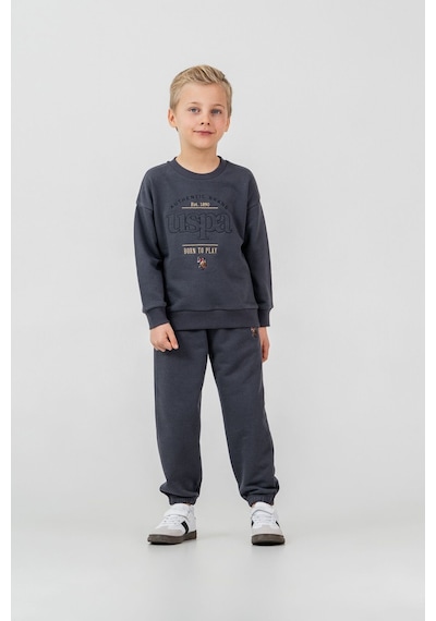 U.S. Polo Assn. Erkek Çocuk Nakışlı Antrasit Uzun Kol Eşofman Takımı Us2629-c-v2 Us2629-c-v2