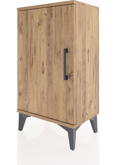 Arges Komodin 2 Raflı Tek Kapaklı 44x30x80 Çam-çam Çam