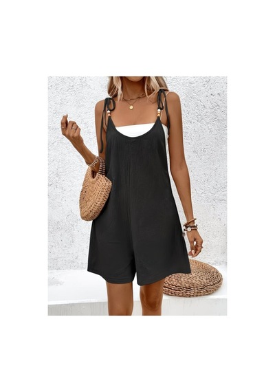 Butik İstanbul Kadın Ip Askılı Yuvarlak Yakalı Boncuk Detaylı Geniş Paçalı Salaş Kısa Pera Tulum Siyah Butik İstanbul Kadın Ip Askılı Yuvarlak Yakalı Boncuk Detaylı Geniş Paçalı Salaş Kısa Pera Tulum Siyah