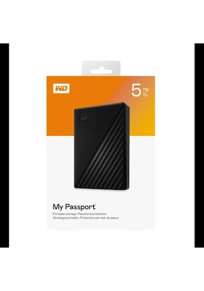 Wd Wdbpkj0050bbk-wesn Mypassport 5tb, 2,5" Usb3.2, Taşınabilir, Harici Hdd Siyah, Türkiye Distri