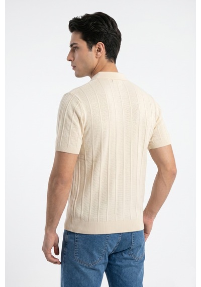 Baglan Erkek Spor Polo Yaka Triko Tişört Bgl-st05373 Ekru