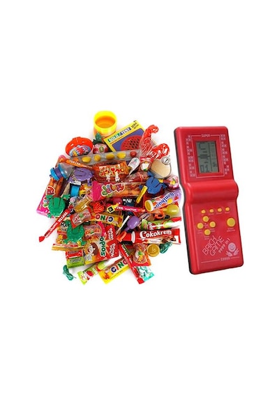 Yılbaşı Nostaljik Hediye Kutusu Kırmızı Tetrisli Büyük Boy 80'ler 90'lar