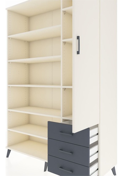 Hyperion Dolap 9 Raflı 3 Çekmeceli Tek Kapaklı 132x44x195 Aytaşı-aytaşı/antrasit Aytası/antrasıt Hyperion Dolap 9 Raflı 3 Çekmeceli Tek Kapaklı 132x44x195 Aytaşı-aytaşı/antrasit Aytası/antrasıt