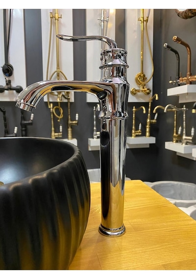 İsaoğlu Yapı Çanak Lavabo Bataryası Silver Gümüş Çanak Armatür Vintage Model 5 Yıl Gümüş