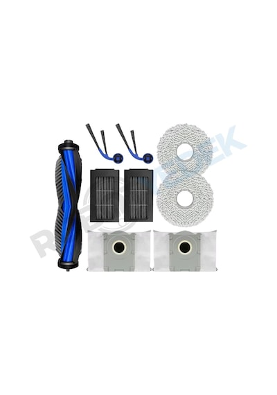 Ecovacs Deebot T50s & T50s Pro  Seti Ana Fırça,hepa Filtre,yan Fırça,mop Bezi,toz Torbası -9 Parça