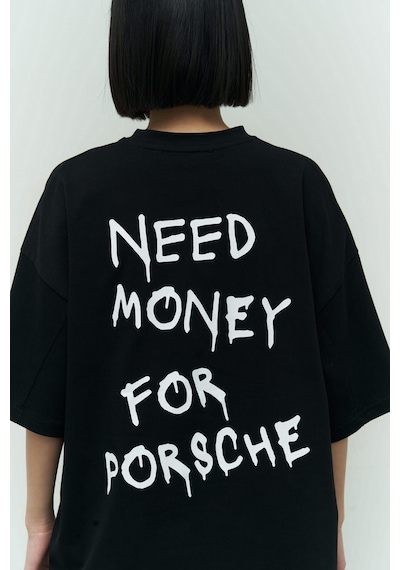 Flood Of Style Need Money Siyah Oversize