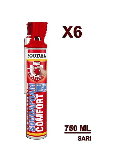 Tr Soudafoam Comfort Poliüretan Köpük 750 Ml, Set Of 6, Sarı