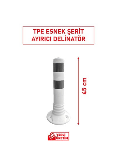 22023 Tpe S Şerit Ayırıcı Esnek Delinatör 45 Cm Kompakt Boyutlu Trafik Yönlendirme Butonu