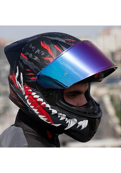 Ls2 Rapıd 2 Race Kaıju Fullface Motosiklet Kaskı Gökkuşağı Camlı Siyah