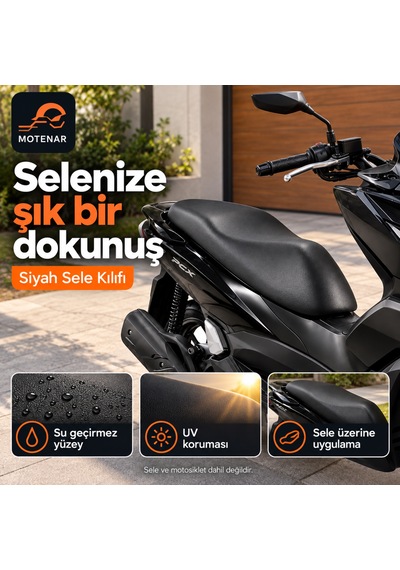 Motenar Siyah Motosiklet Sele Kılıfı Su Geçirmez Uv Korumalı Pcx-activa-jupiter-nmax-spacy-blueberry-bluebird