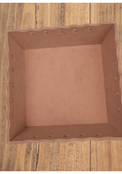 Hobi Dekoratif Model Ekmek Sepeti Dalgalı Kenar Oymalı HAM MDF Ahşap EL Yapımı ham