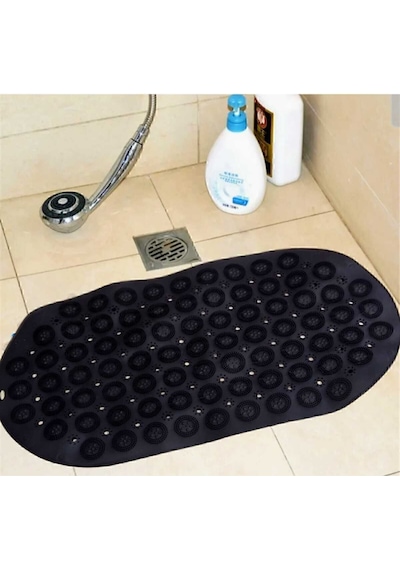 Dln Shop 2 Adet Masajlı Silikon Banyo Paspası Vantuzlu Banyo Ve Duş Kaydırmazı Siyah