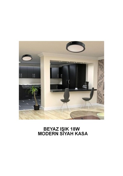 Cata Ct-5235 18w 6400k S. Üstü Led Beyaz Işık Armatür Yuvarlak Siyah Metal Kasa Çok Renkli