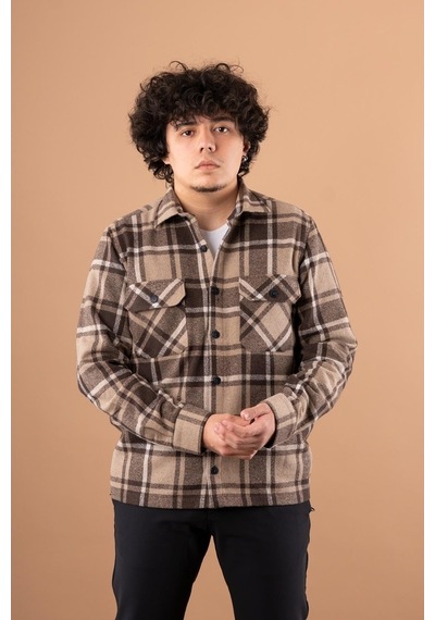 Bican Çift Cepli Oversize Erkek Oduncu Gömlek (513379186)