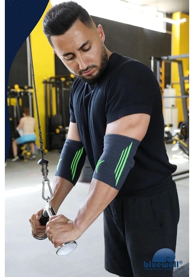Bluewell Ortopedik Dirseklik / Sporcu Dirsek Destekliği / Örme Elastik Koruyucu / Tenis, Fitness, Voleybol, Antrenman Çok Renkli