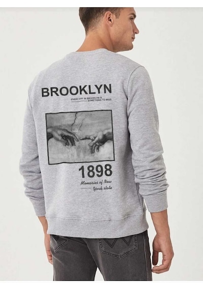 Kozia Outdoors Baskılı Oyaka Unisex Oversize Sweatshirt Oyakalar1 Gri